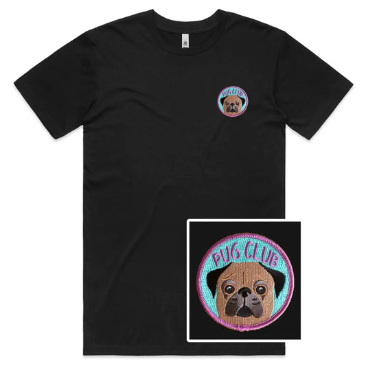 Pug Club Embroidered T-Shirt - Tshirtpark.com