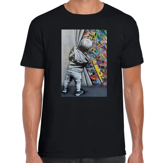 Pulling The Curtain Banksy T-Shirt - Tshirtpark.com