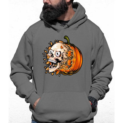 Pumpkin Burst Skull Colour Hoodie - Tshirtpark.com