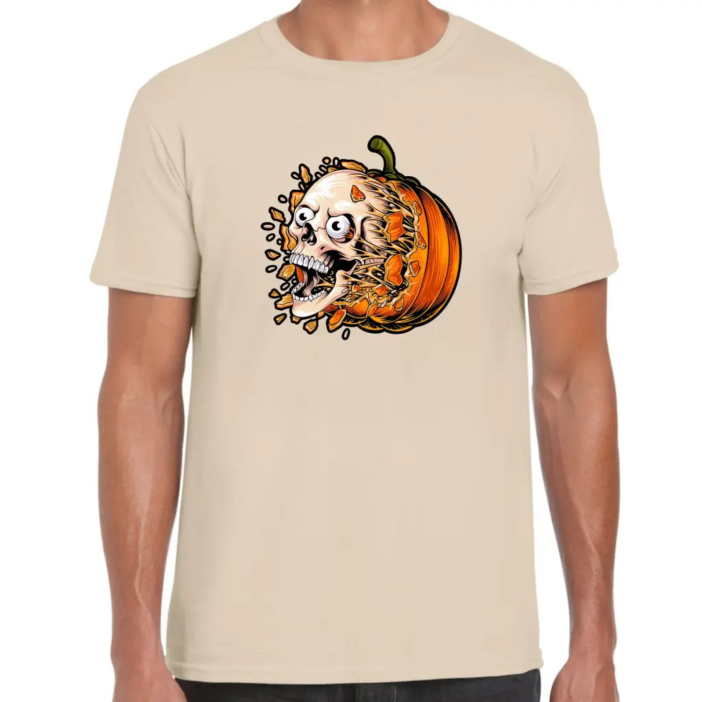 Pumpkin Burst Skull T-Shirt - Tshirtpark.com