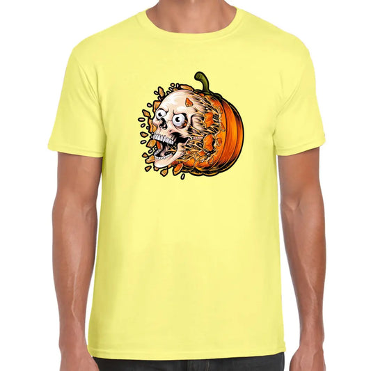 Pumpkin Burst Skull T-Shirt - Tshirtpark.com