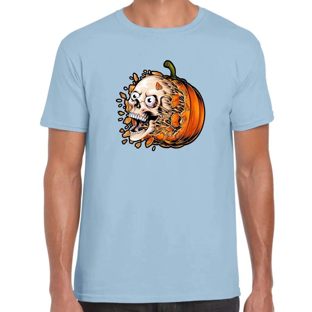 Pumpkin Burst Skull T-Shirt - Tshirtpark.com