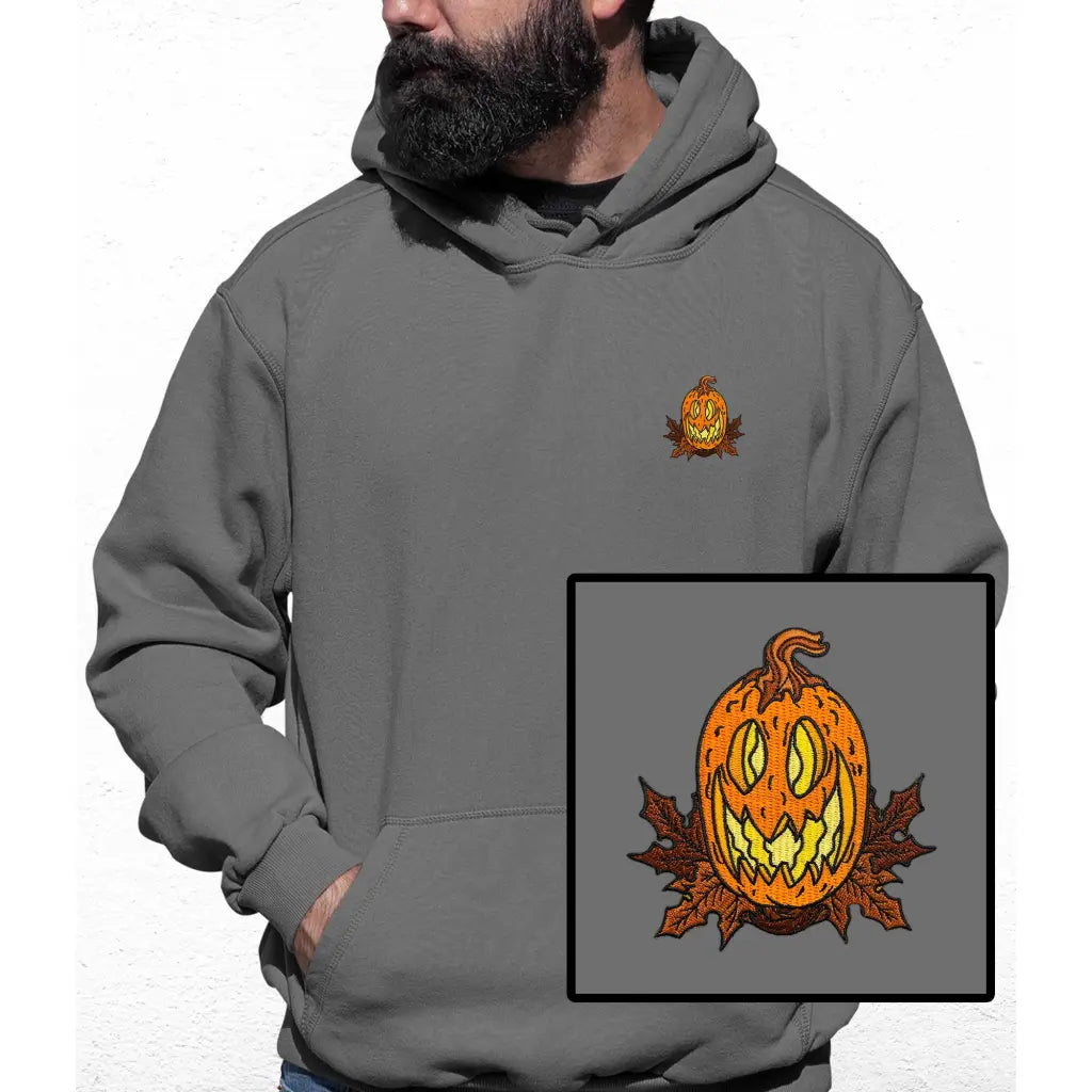 Pumpkin Leaf Embroidered Colour Hoodie - Tshirtpark.com