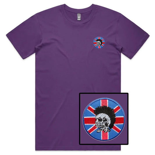 Punk Skull Embroidered T-Shirt - Tshirtpark.com