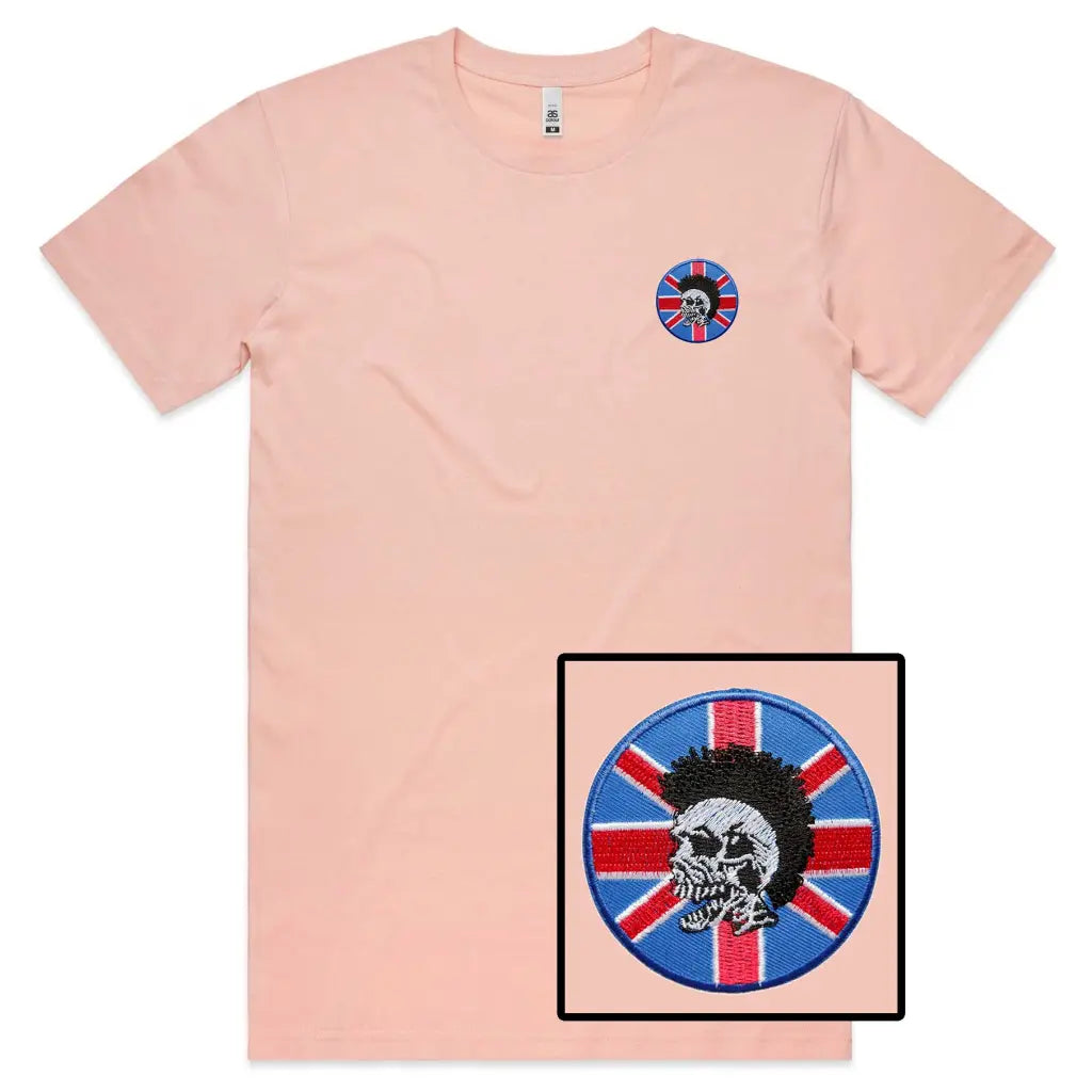 Punk Skull Embroidered T-Shirt - Tshirtpark.com