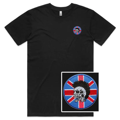 Punk Skull Embroidered T-Shirt - Tshirtpark.com