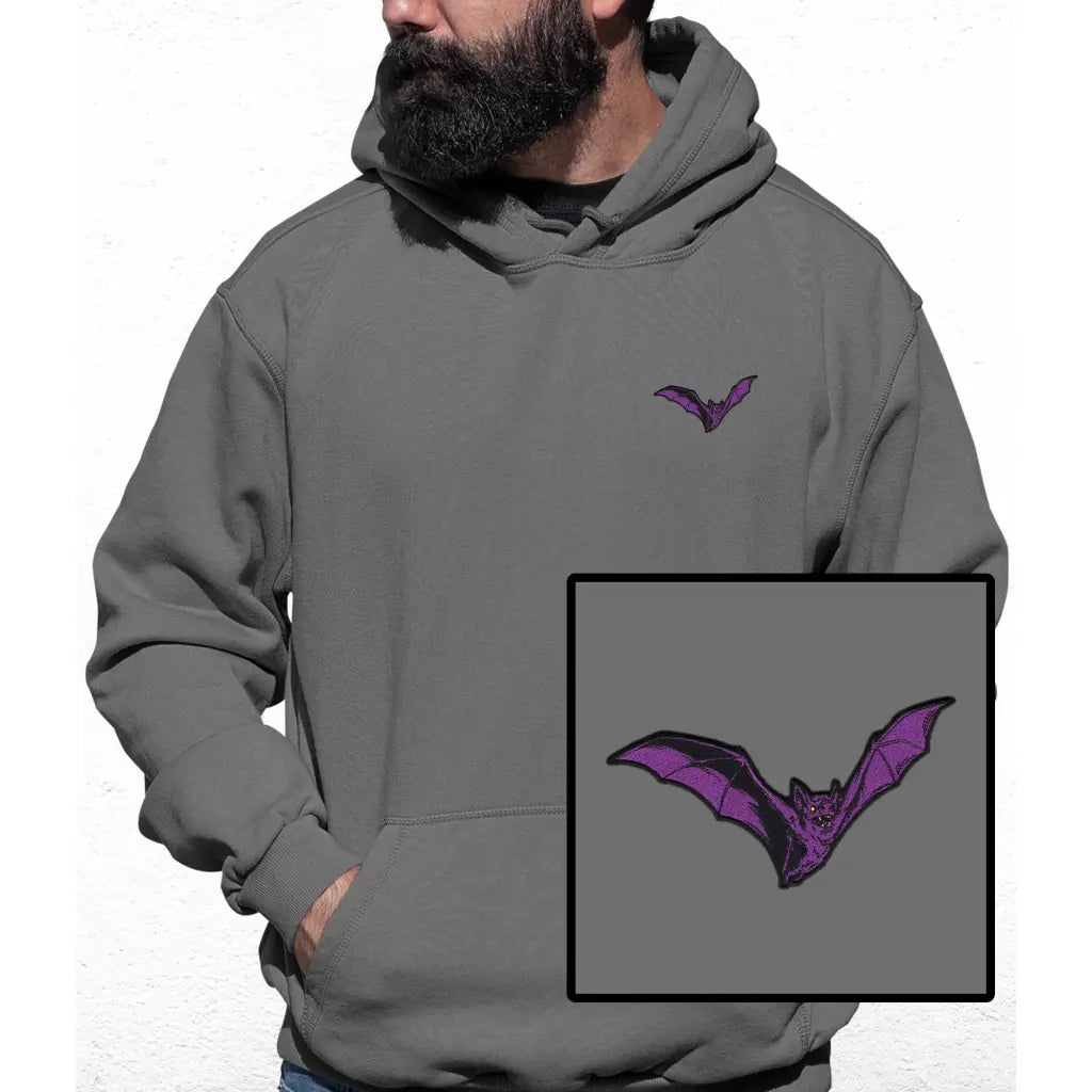 Purple Bat Embroidered Colour Hoodie - Tshirtpark.com