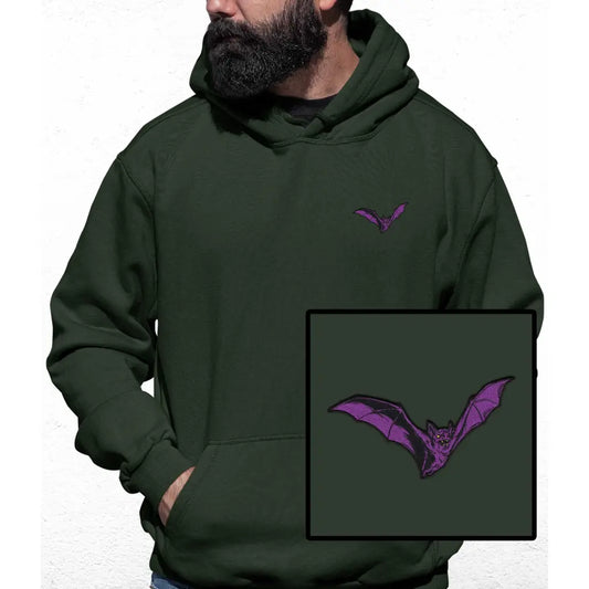 Purple Bat Embroidered Colour Hoodie - Tshirtpark.com