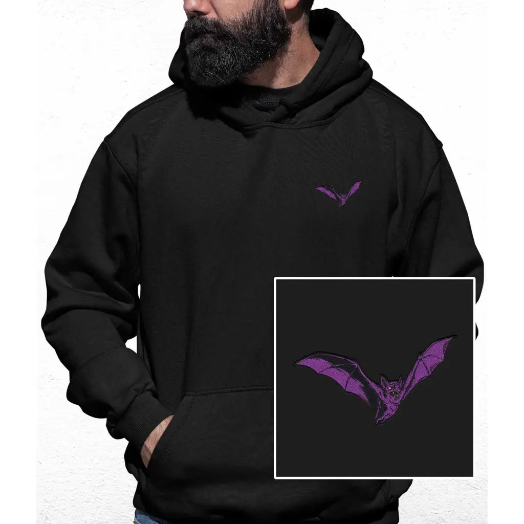 Purple Bat Embroidered Colour Hoodie - Tshirtpark.com