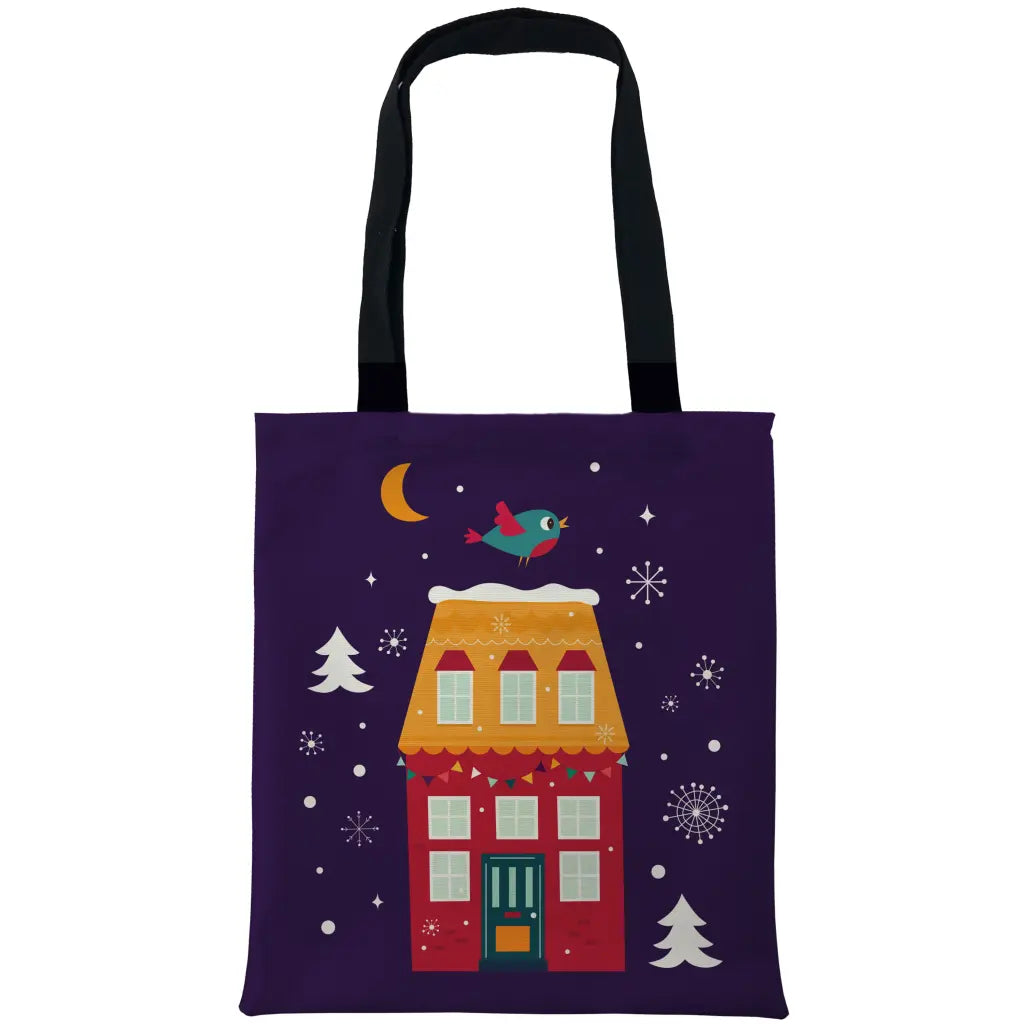 Purple Christmas House Bags - Tshirtpark.com