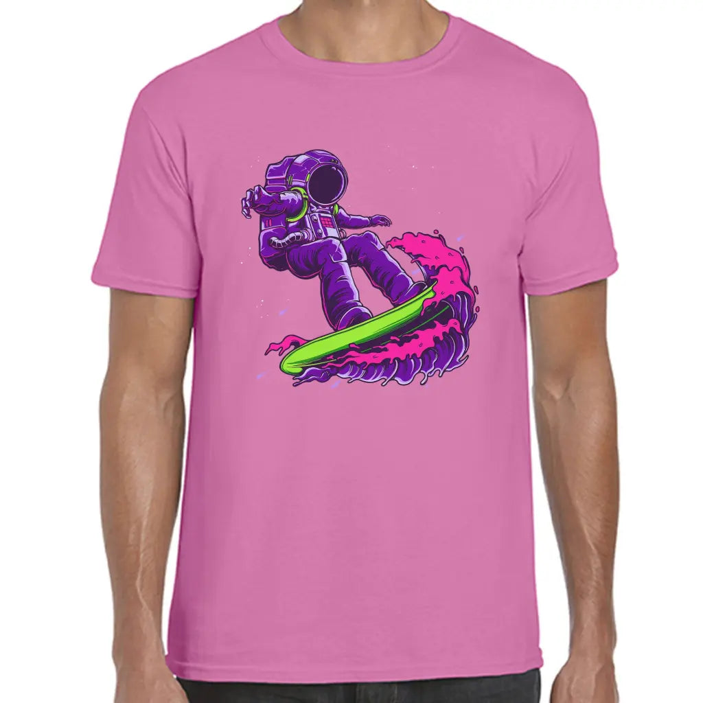 Purple Surfing Astronaut T-Shirt - Tshirtpark.com