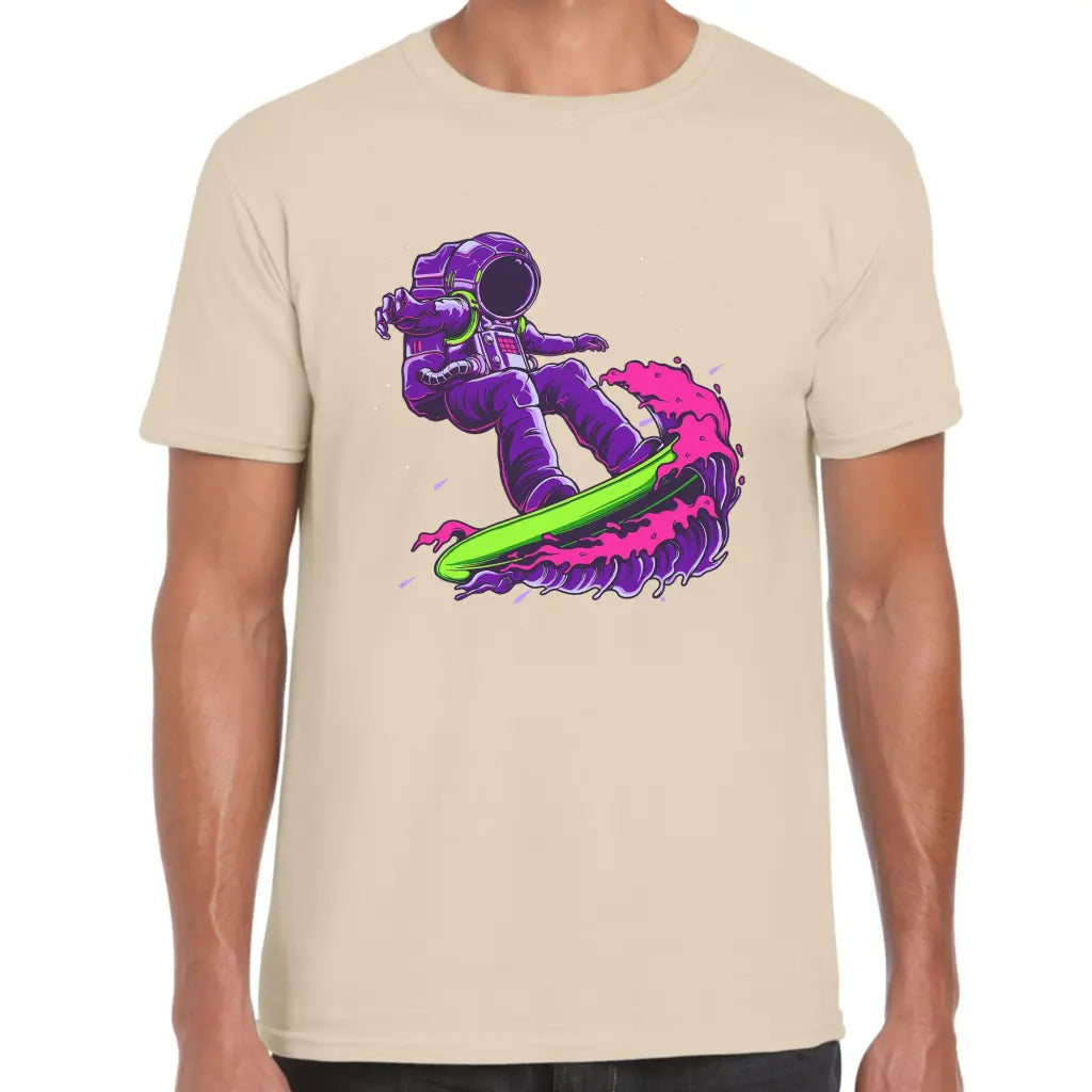 Purple Surfing Astronaut T-Shirt - Tshirtpark.com