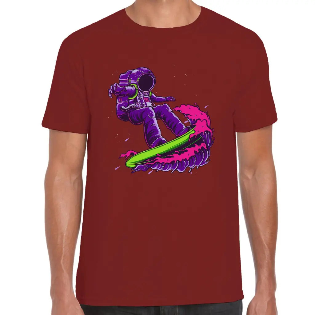 Purple Surfing Astronaut T-Shirt - Tshirtpark.com