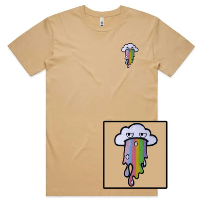 Rainbow Cloud Face Embroidered T-Shirt - Tshirtpark.com