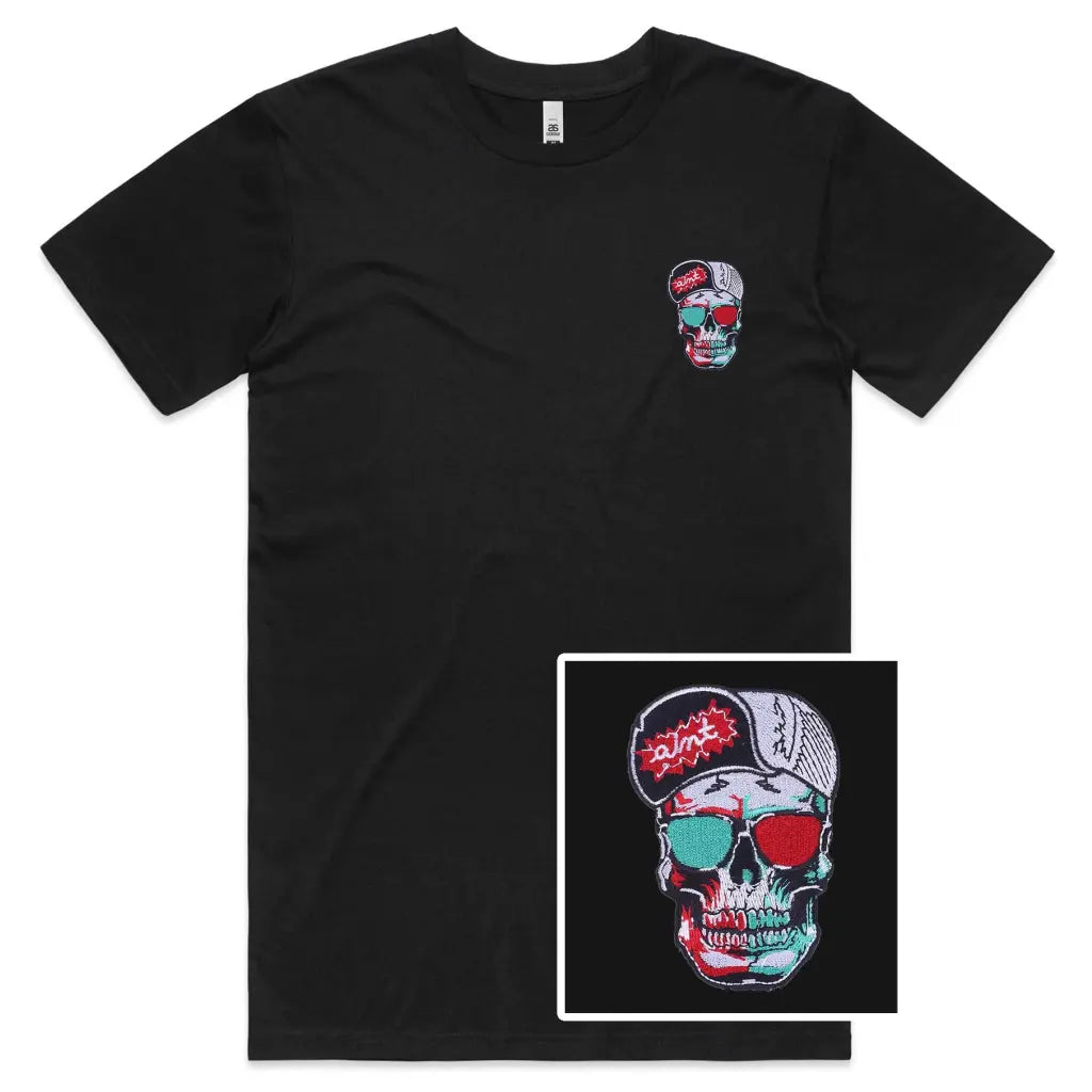 Rapper Skull Embroidered T-Shirt - Tshirtpark.com