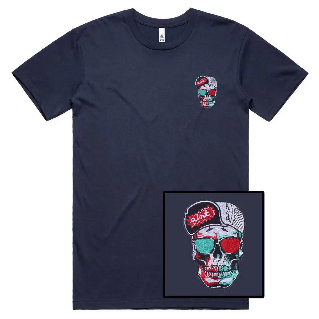 Rapper Skull Embroidered T-Shirt - Tshirtpark.com