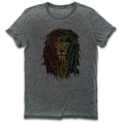 Rasta Lion Vintage Burn-Out T-shirt - Tshirtpark.com