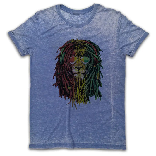 Rasta Lion Vintage Burn-Out T-shirt - Tshirtpark.com