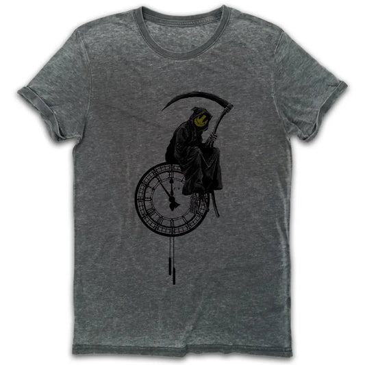 Reaper Clock Vintage Burn-Out T-Shirt - Tshirtpark.com