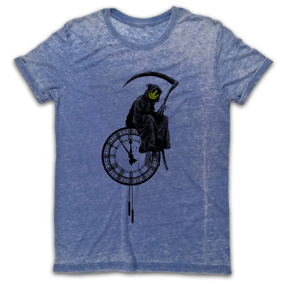 Reaper Clock Vintage Burn-Out T-Shirt - Tshirtpark.com