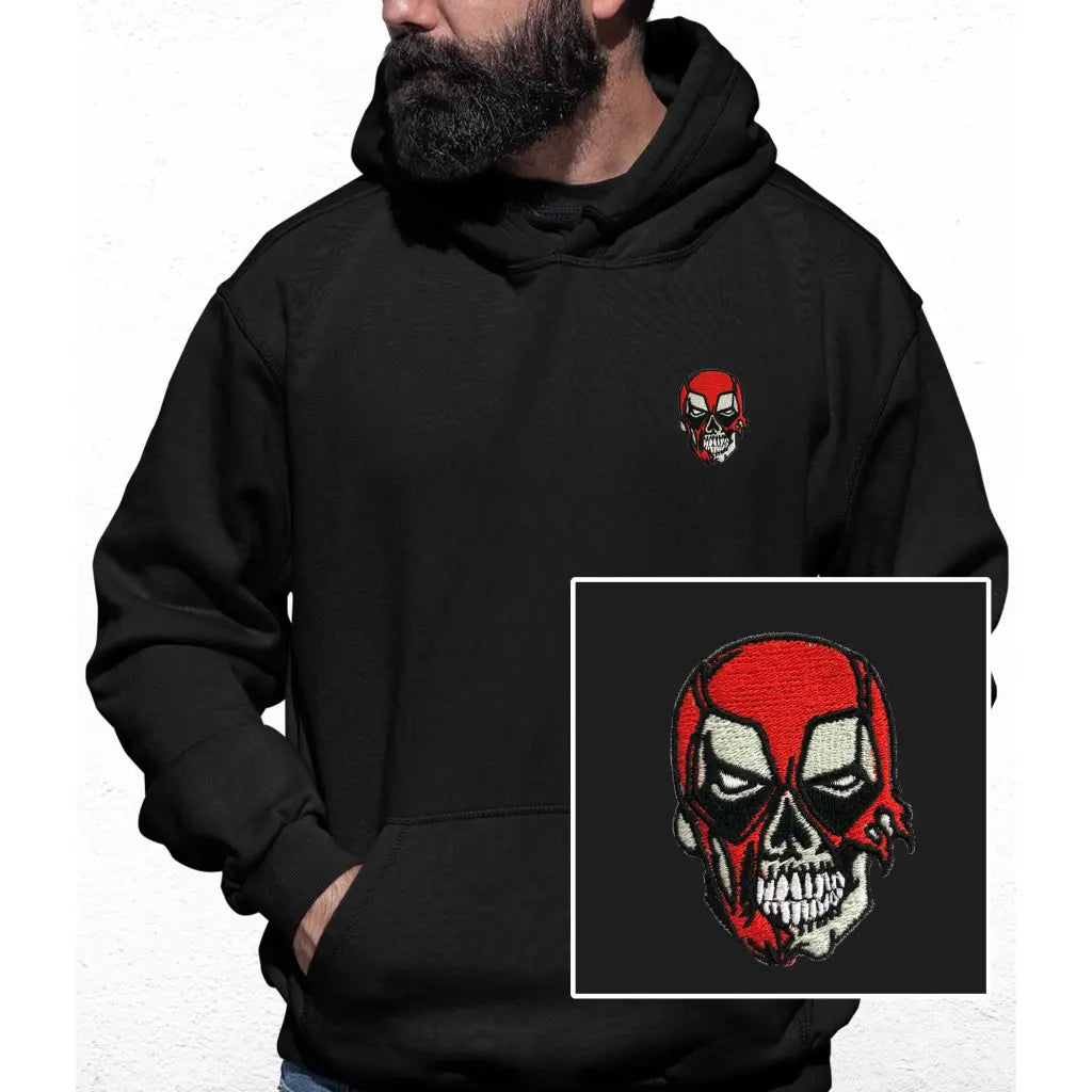 Red Mask Embroidered Colour Hoodie - Tshirtpark.com