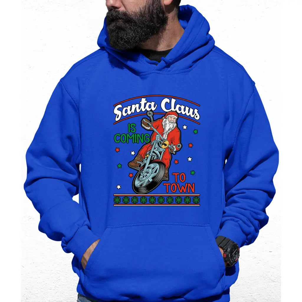 Rider Santa Claus Is Coming Town Colour Hoodie