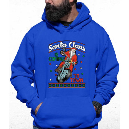 Rider Santa Claus Is Coming Town Colour Hoodie