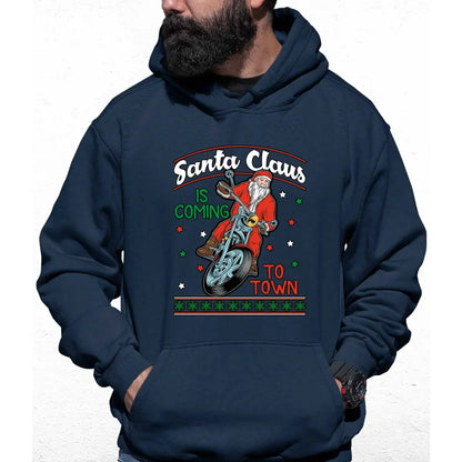 Rider Santa Claus Is Coming Town Colour Hoodie