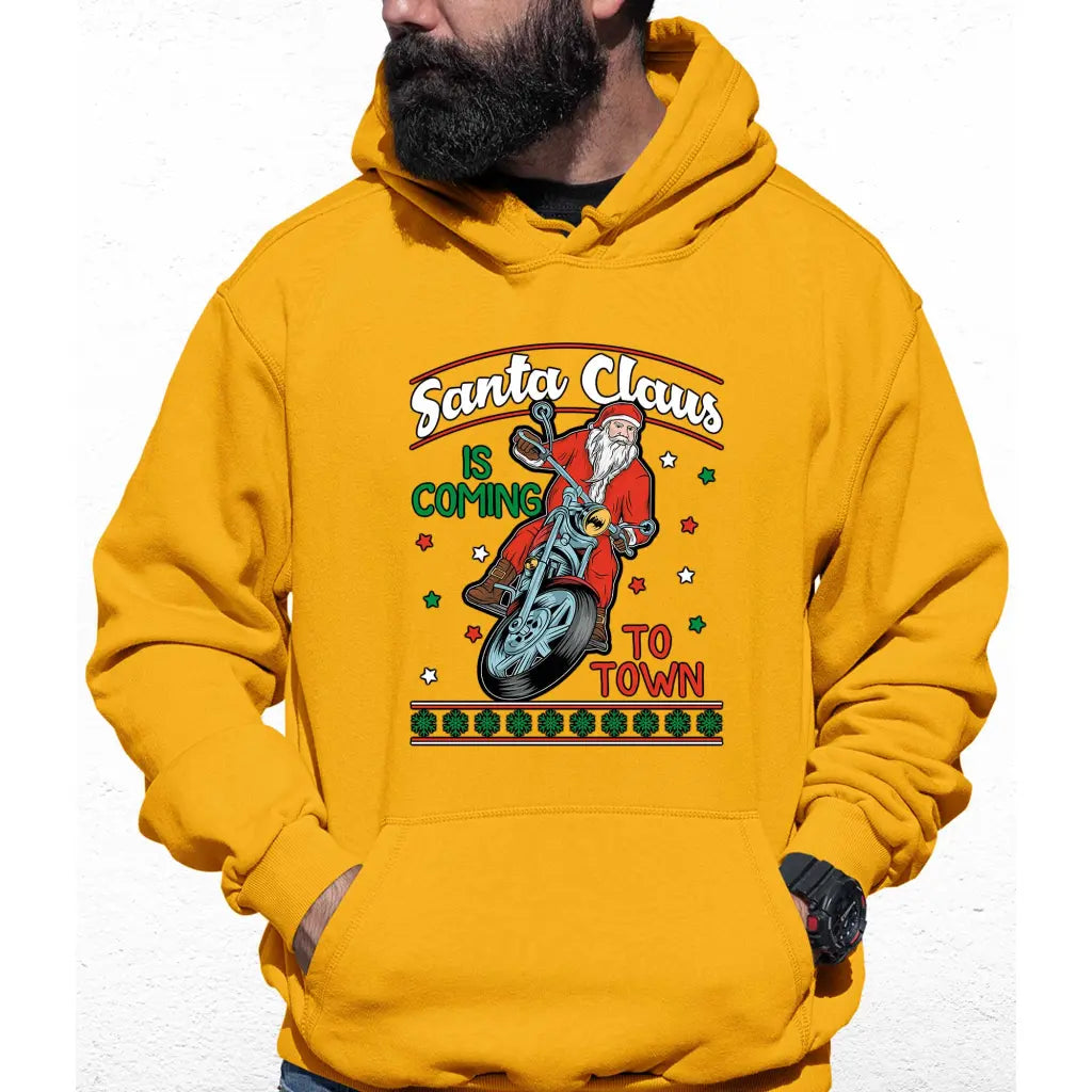 Rider Santa Claus Is Coming Town Colour Hoodie