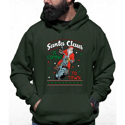 Rider Santa Claus Is Coming Town Colour Hoodie