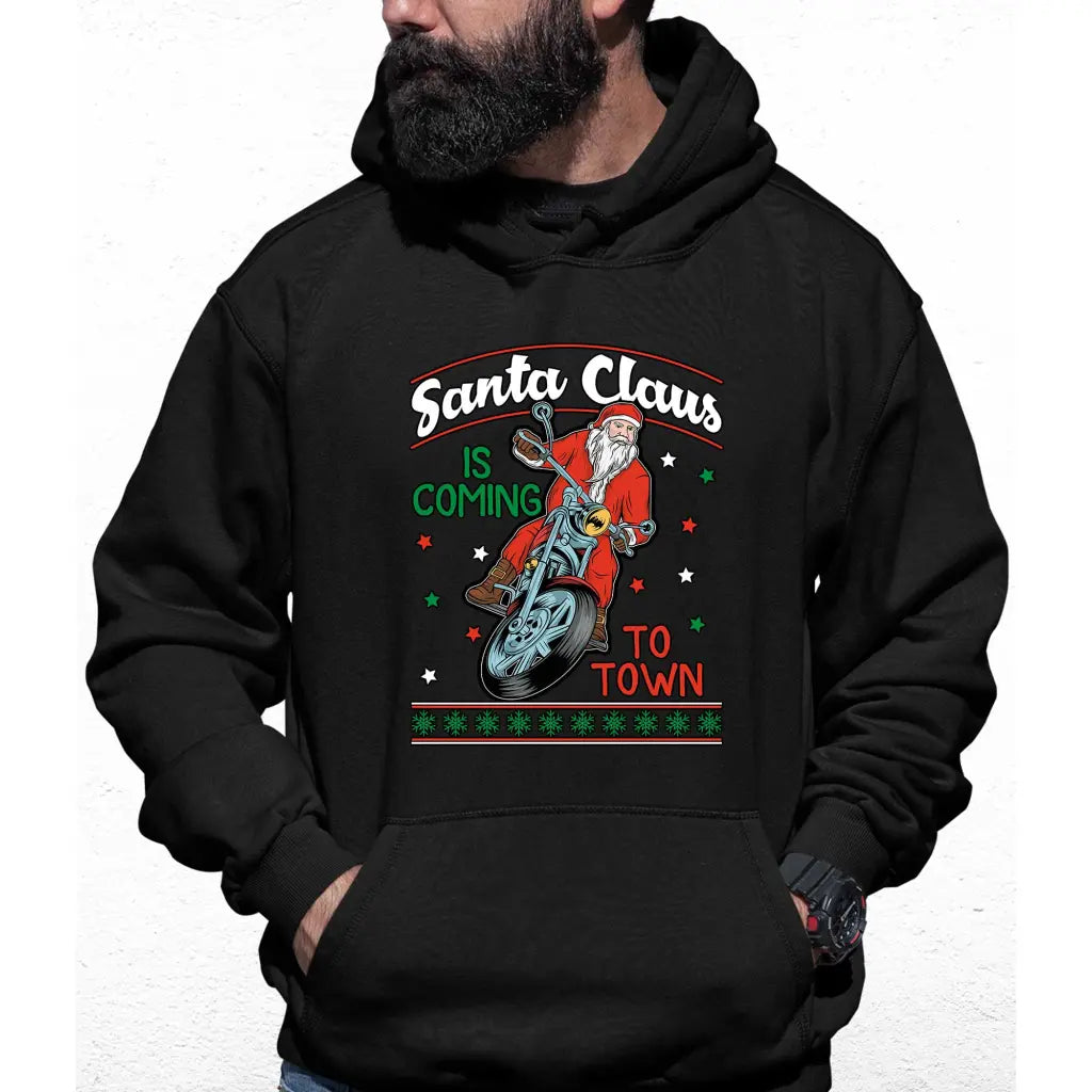 Rider Santa Claus Is Coming Town Colour Hoodie