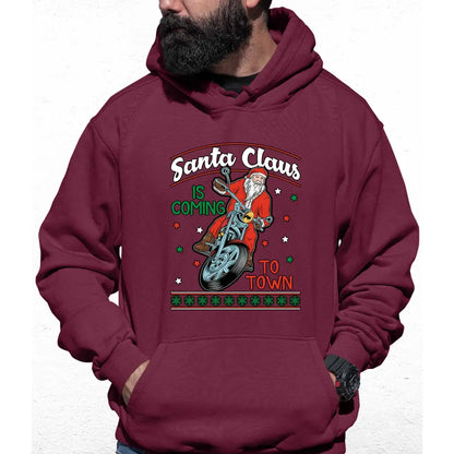 Rider Santa Claus Is Coming Town Colour Hoodie