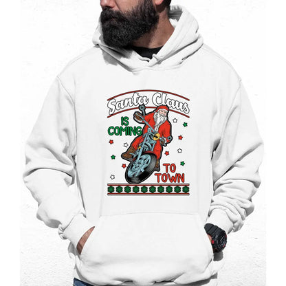 Rider Santa Claus Is Coming Town Colour Hoodie