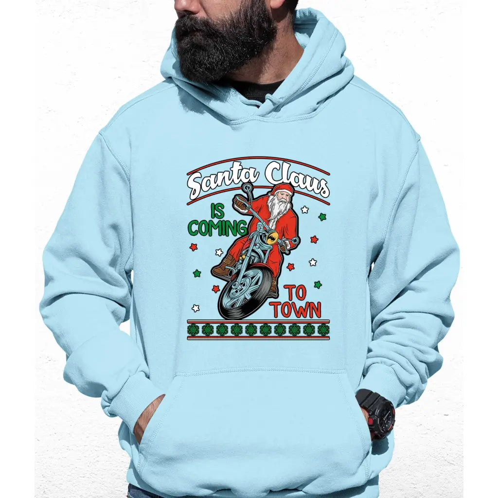 Rider Santa Claus Is Coming Town Colour Hoodie