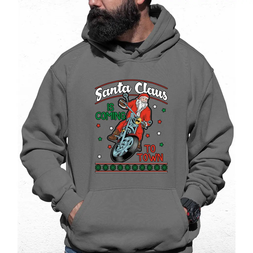 Rider Santa Claus Is Coming Town Colour Hoodie