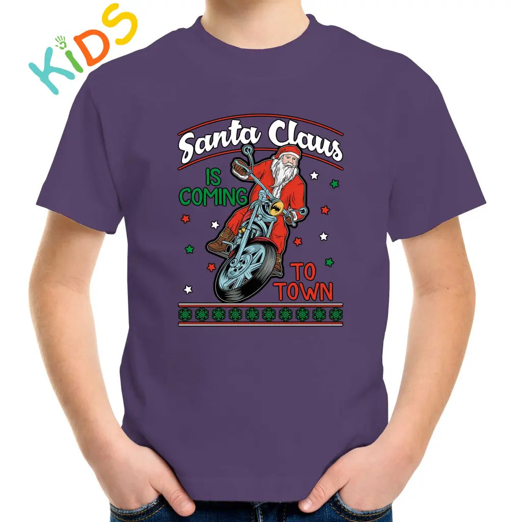 Rider Santa Claus Kids T-shirt - Tshirtpark.com