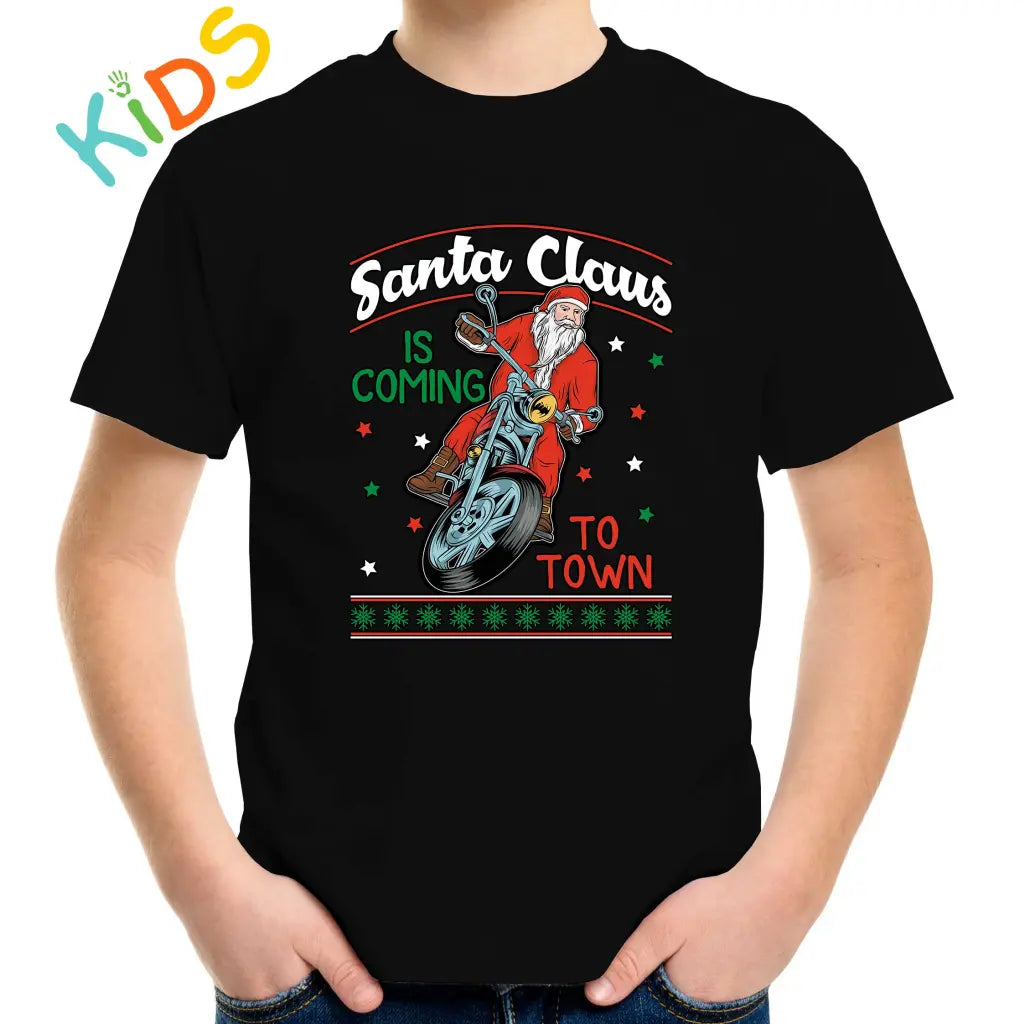 Rider Santa Claus Kids T-shirt - Tshirtpark.com