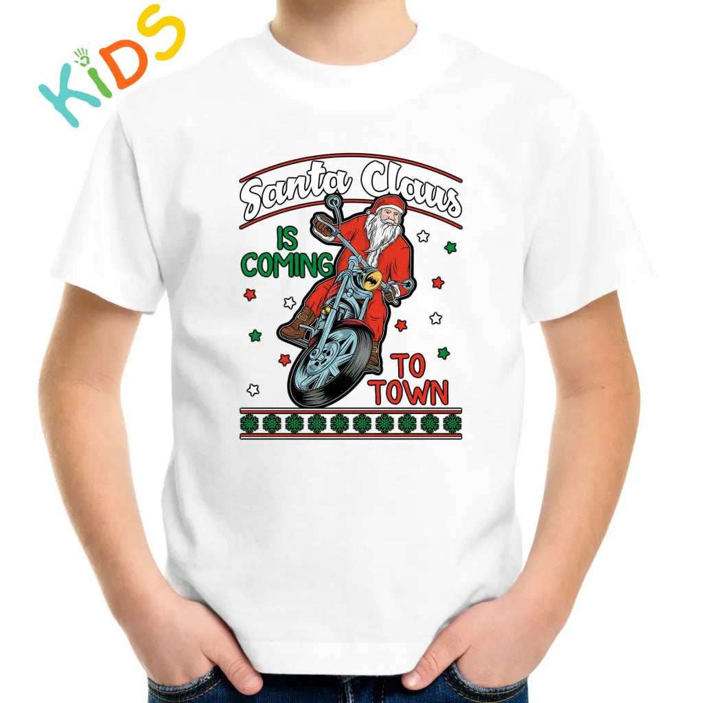 Rider Santa Claus Kids T-shirt - Tshirtpark.com