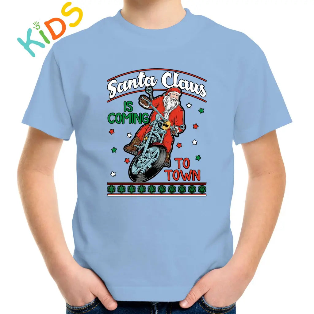 Rider Santa Claus Kids T-shirt - Tshirtpark.com