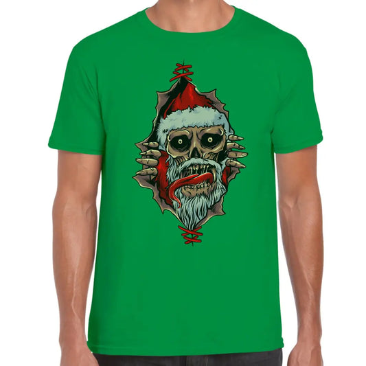Rip Thru Santa T-Shirt - Tshirtpark.com