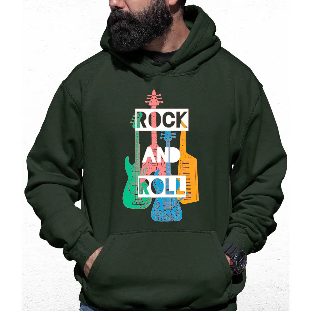 Rock And Roll Slogan Colour Hoodie - Tshirtpark.com