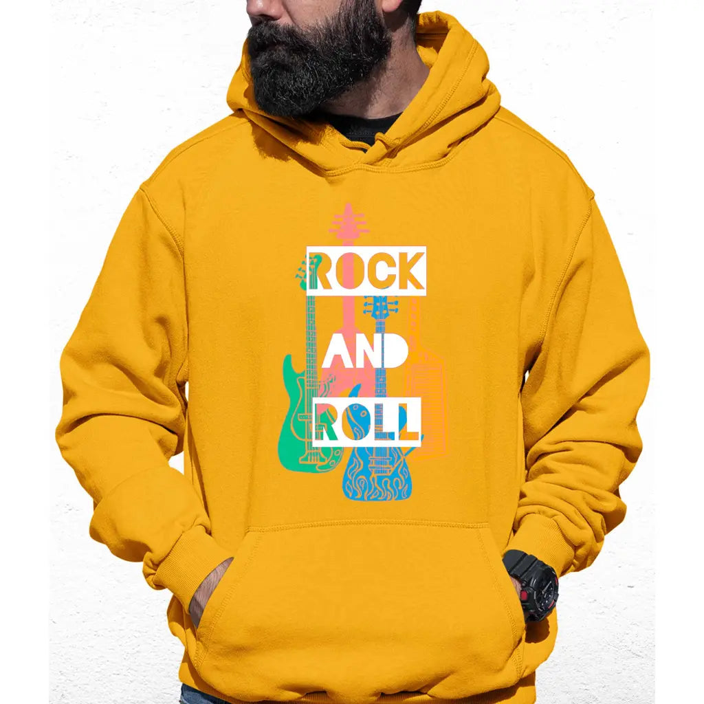Rock And Roll Slogan Colour Hoodie - Tshirtpark.com