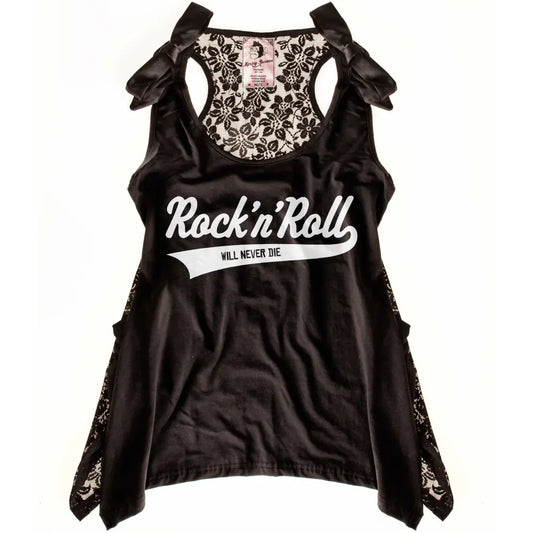 Rock And Roll Will Never Die LACE TOP - Tshirtpark.com