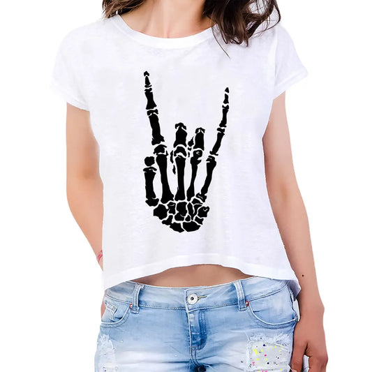 Rock Fingers Womens Crop Tee - Tshirtpark.com