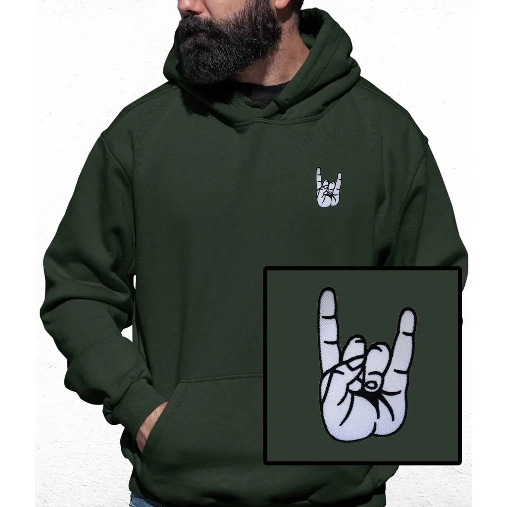 Rock Hands Embroidered Colour Hoodie - Tshirtpark.com