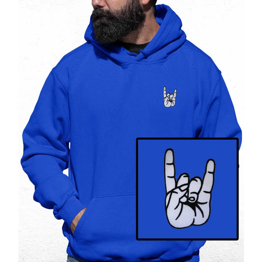 Rock Hands Embroidered Colour Hoodie - Tshirtpark.com