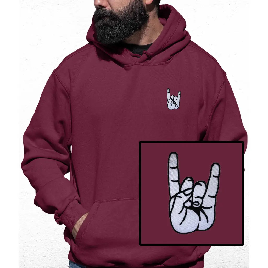 Rock Hands Embroidered Colour Hoodie - Tshirtpark.com