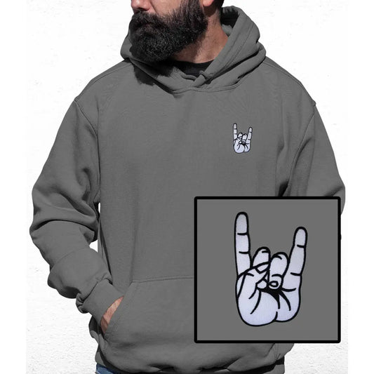 Rock Hands Embroidered Colour Hoodie - Tshirtpark.com