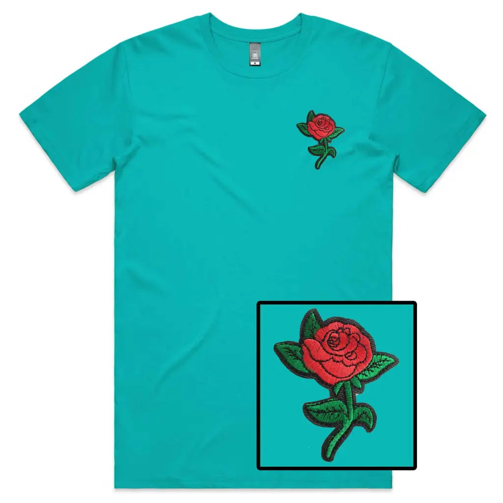 Rose Embroidered T-Shirt - Tshirtpark.com