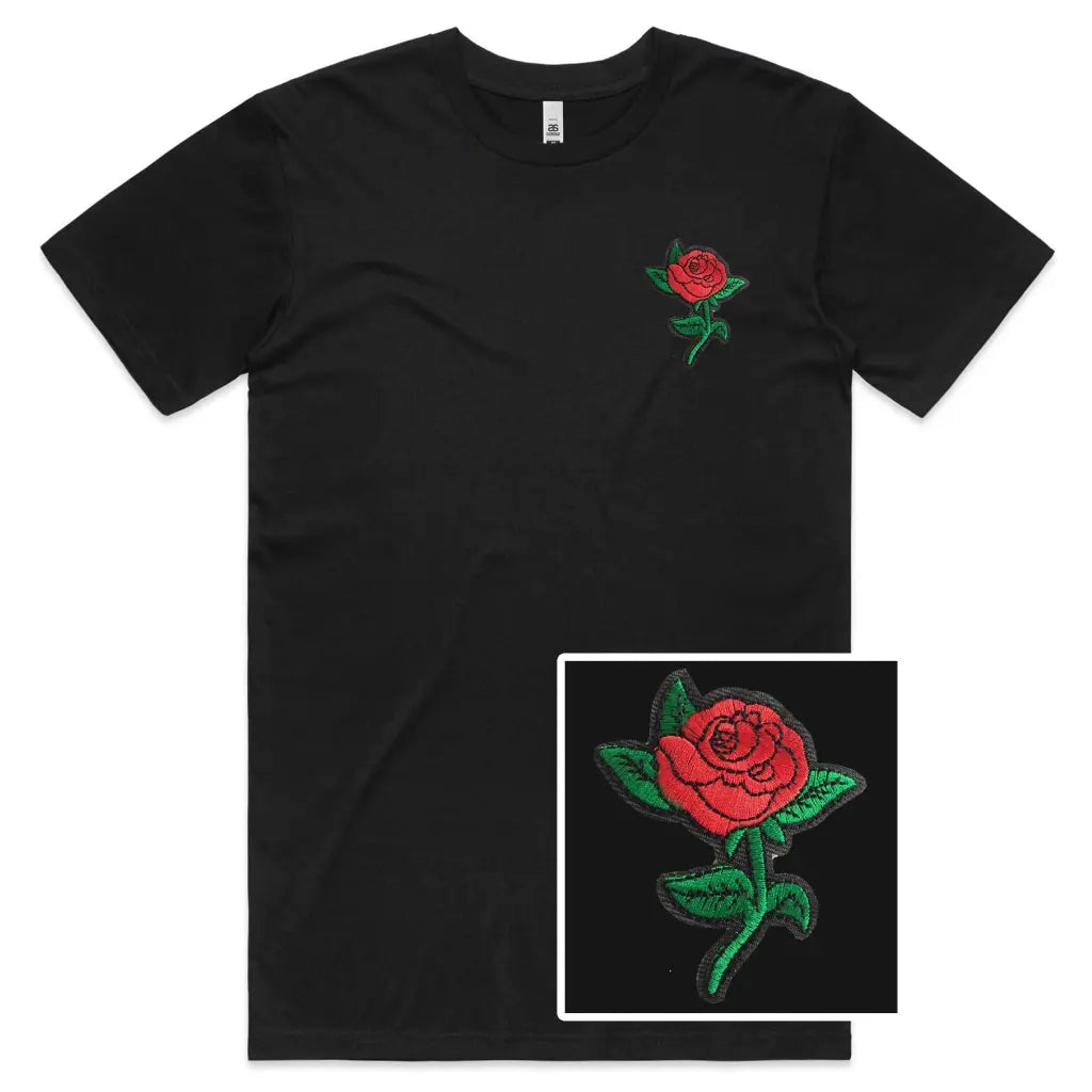 Rose Embroidered T-Shirt - Tshirtpark.com